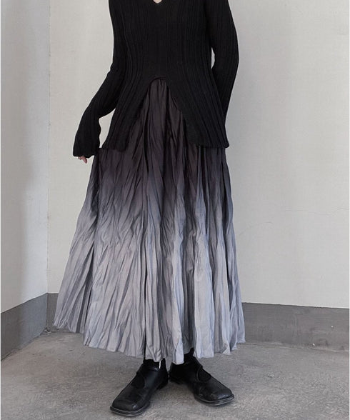 Gradient Wrinkled Skirt